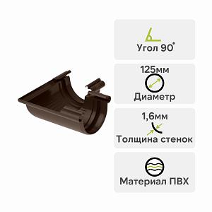 Угол желоба 90° Альта-Профиль Элит ПВХ Коричневый